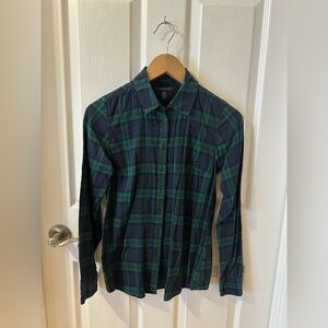 Tommy Hilfiger Green & Navy Plaid Button-Down Shirt